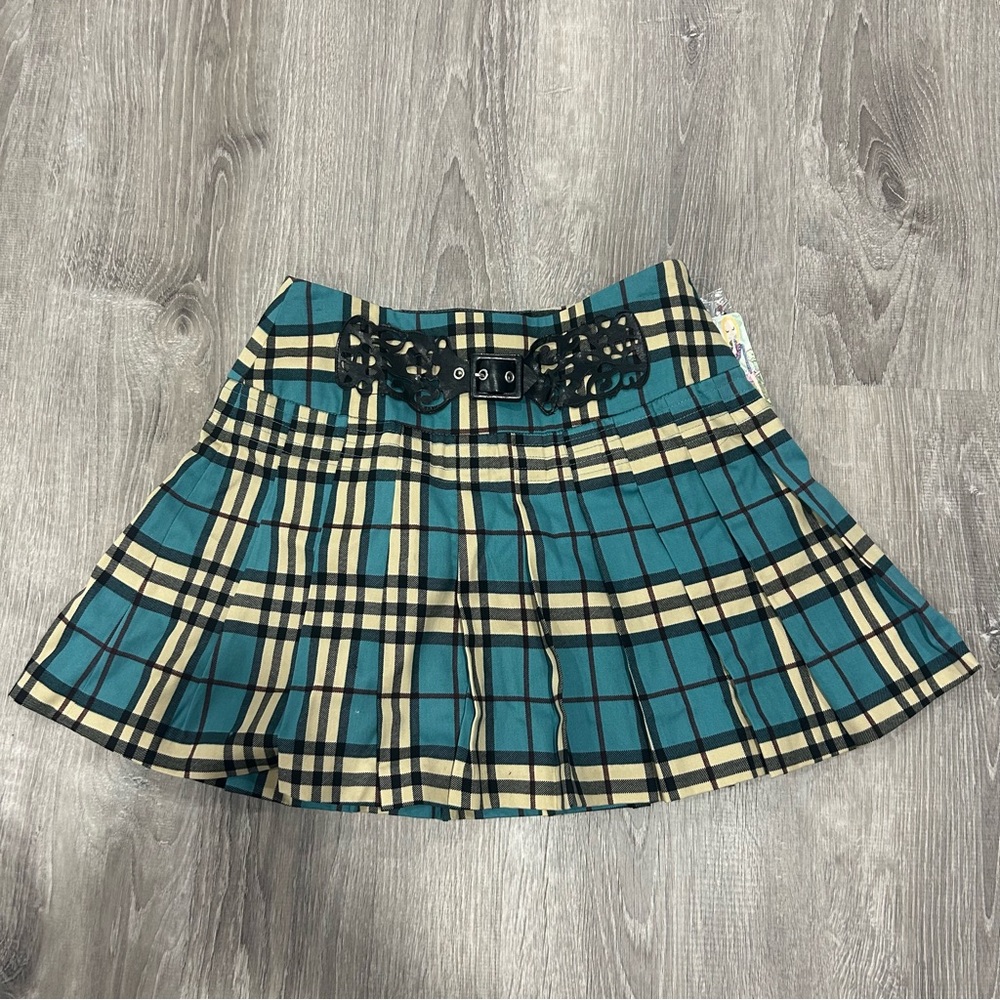 Y2K Plaid Belt Academia Grunge Mini Skirt